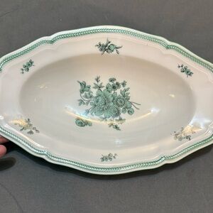 Vintage Rosenthal Green and Cream Floral relish dish bowl